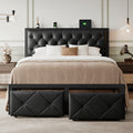 bed frame 2 storage drawers metal platform bed charging - Temu