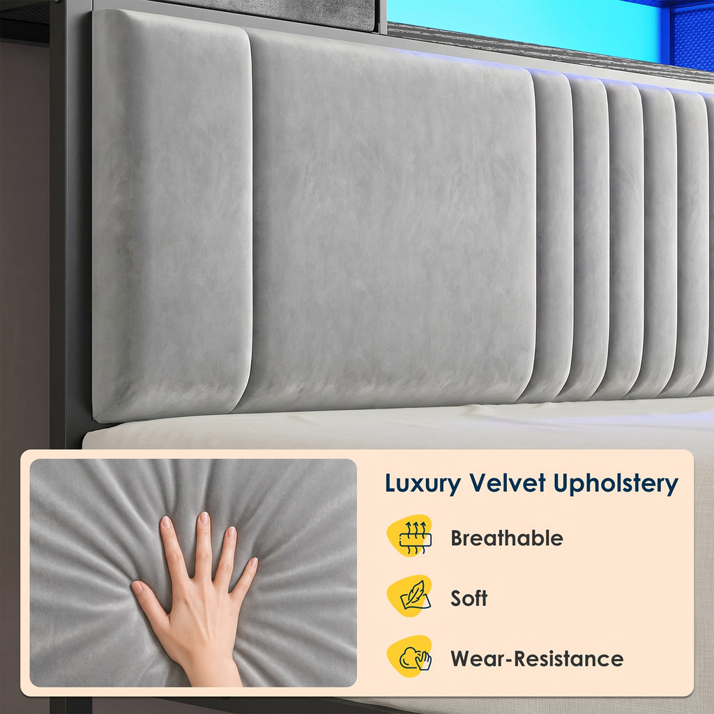 bed   drawers charging station upholstered - Temu