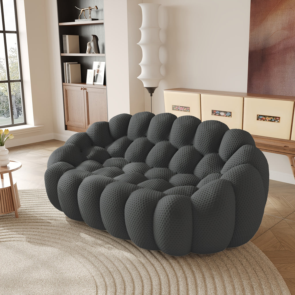 100 03 modern upholstered curved sofa 3 seater mesh fabric - Temu