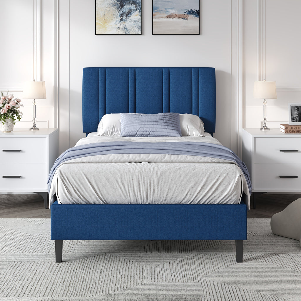 twin full queen size bed frame headboard sturdy wooden - Temu