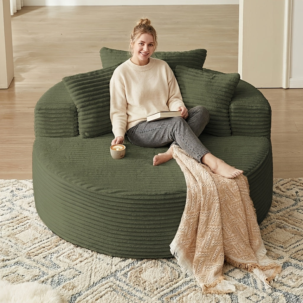 55 oversized round lounge chair boneless couch living room - Temu