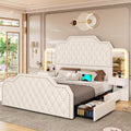 queen size bed frame 2 nightstands mirror modern platform - Temu