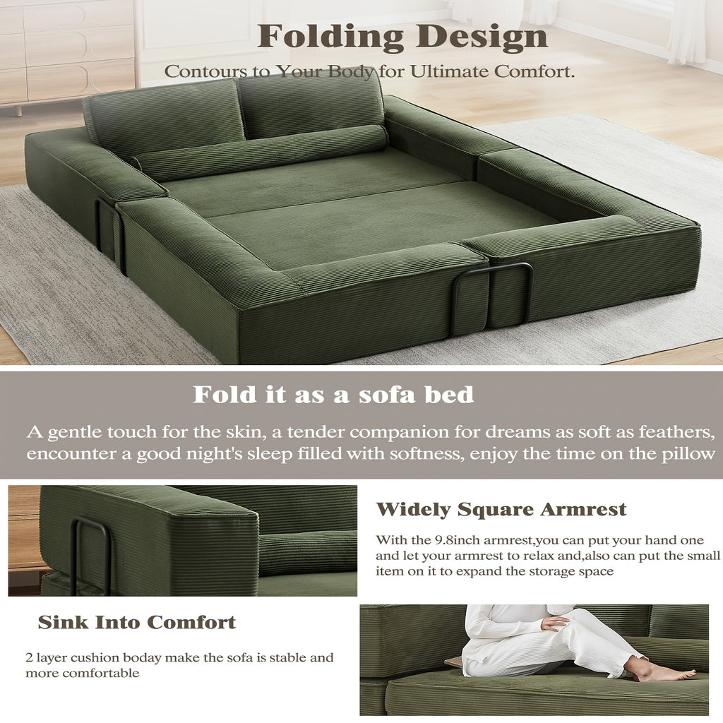 118 8 boneless corduroy futon sofa couch bed metal frame - Temu
