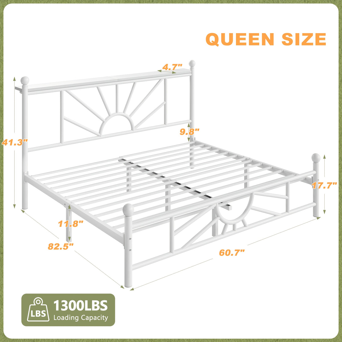 twin full queen king metal bed frame rgb led headboard large - Temu