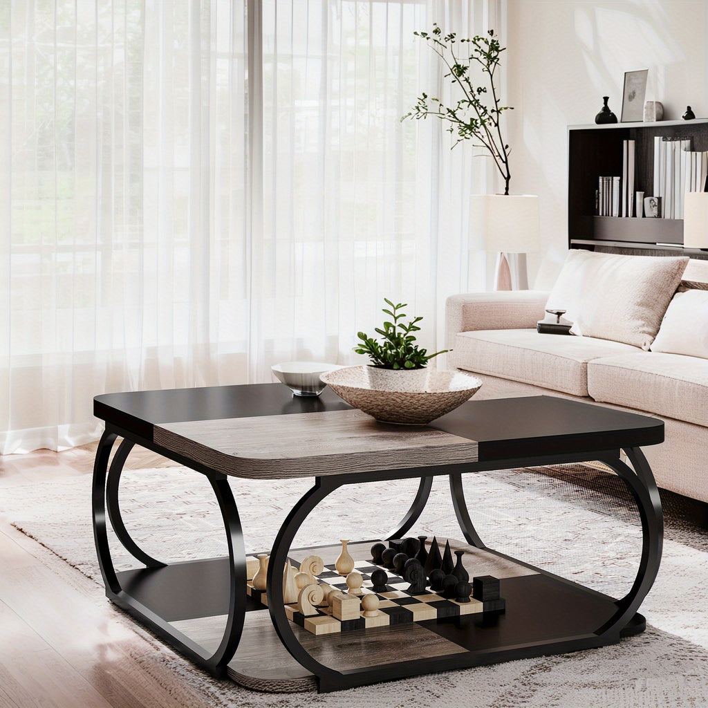 farmhouse coffee table 40   tier storage shelf rustic - Temu