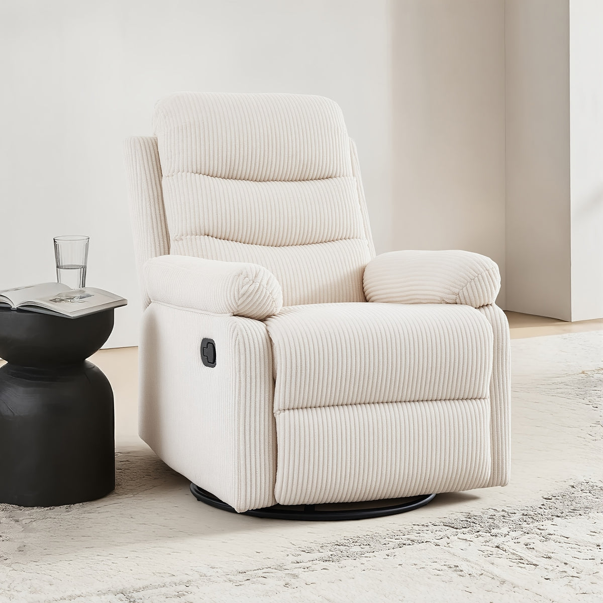 corduroy swivel rocking recliner chair manually adjustable - Temu