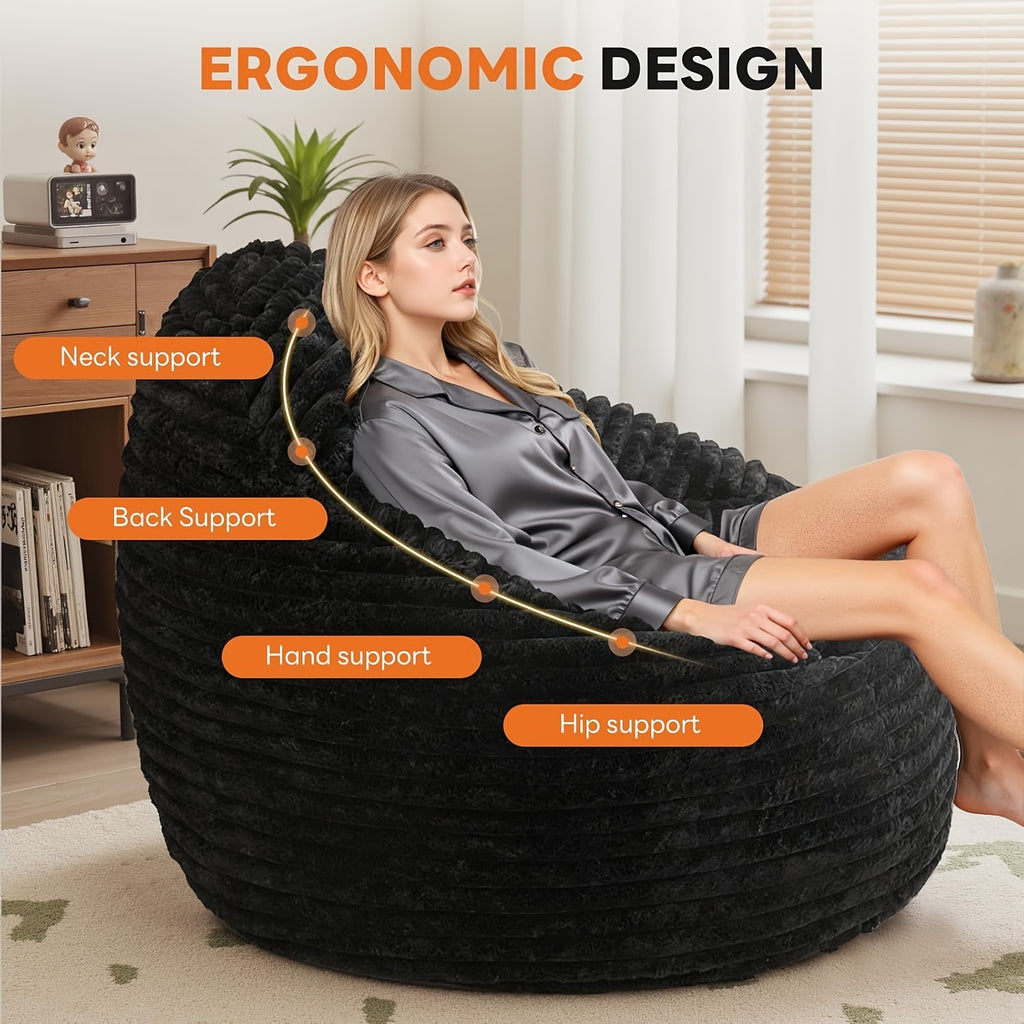 memory foam bean bag chair 39 inch backrest armrests comfy - Temu