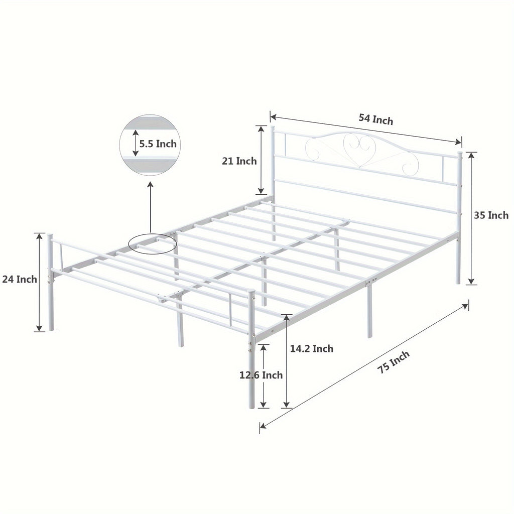 metal bed frame head   boards steel slats mattress - Temu