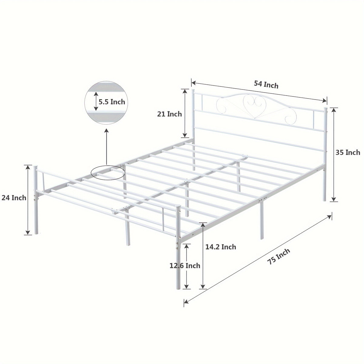 metal bed frame head   boards steel slats mattress - Temu
