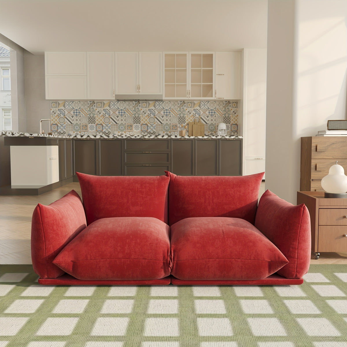 modern chenille loveseat   century chenille upholstered - Temu