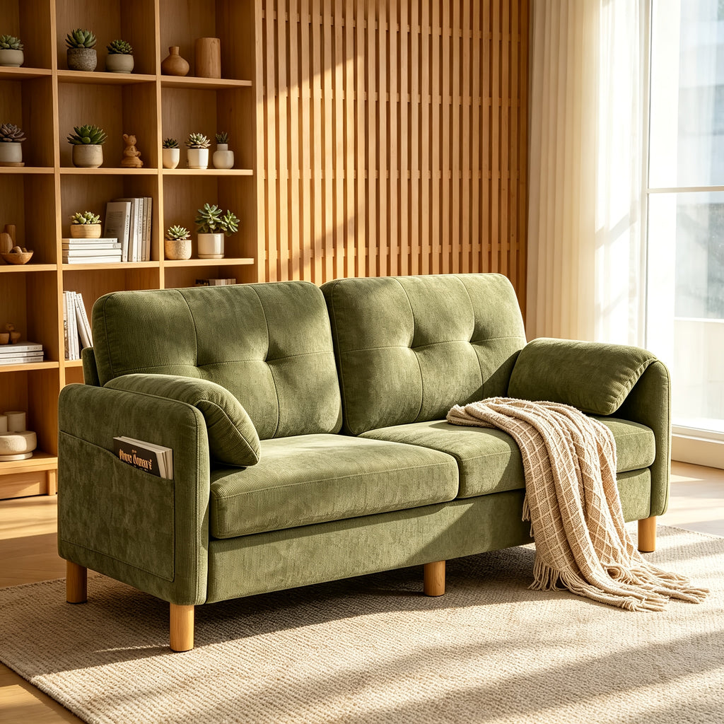 chenille loveseat sofa 65 2 seater upholstered couch padded - Temu