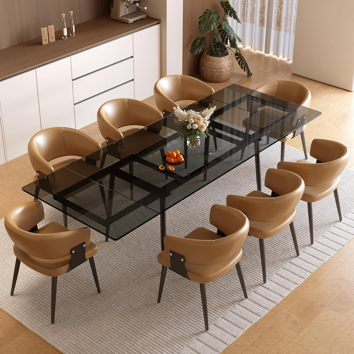 62 99 94 48 extendable dark tempered glass dining table - Temu