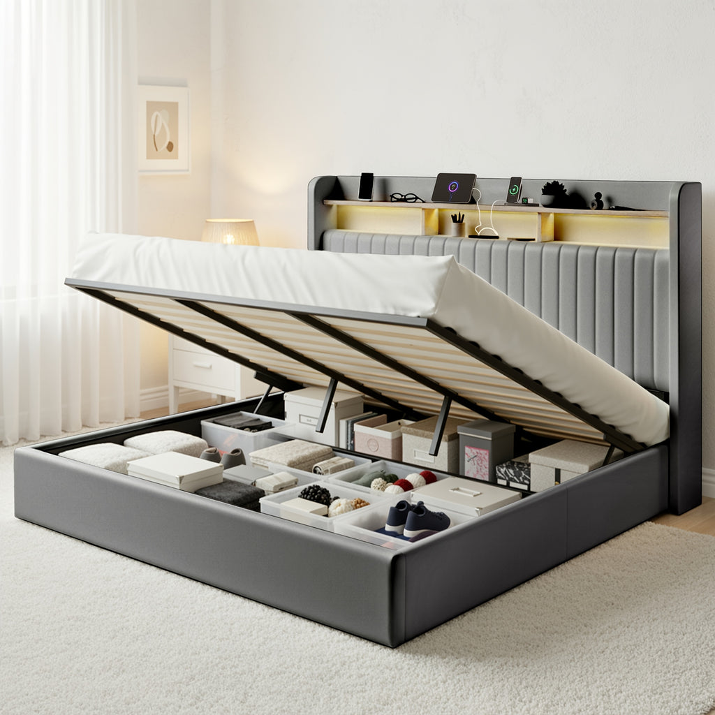 lift storage bed frame velvet vertical channel - Temu