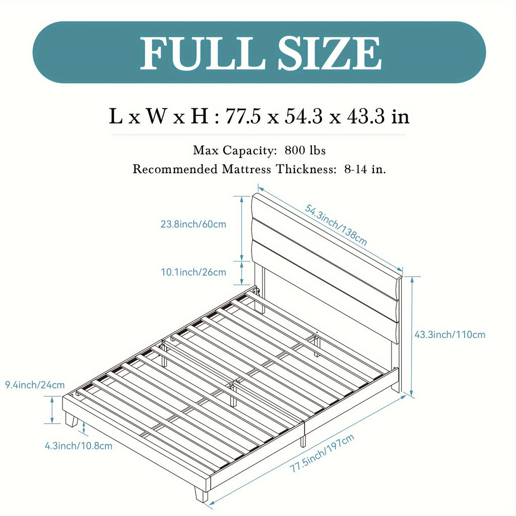 modern fabric upholstered bed frame headboard strong - Temu