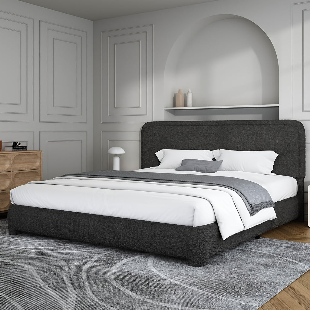 twin full   bed frame cloud boucle upholstered - Temu