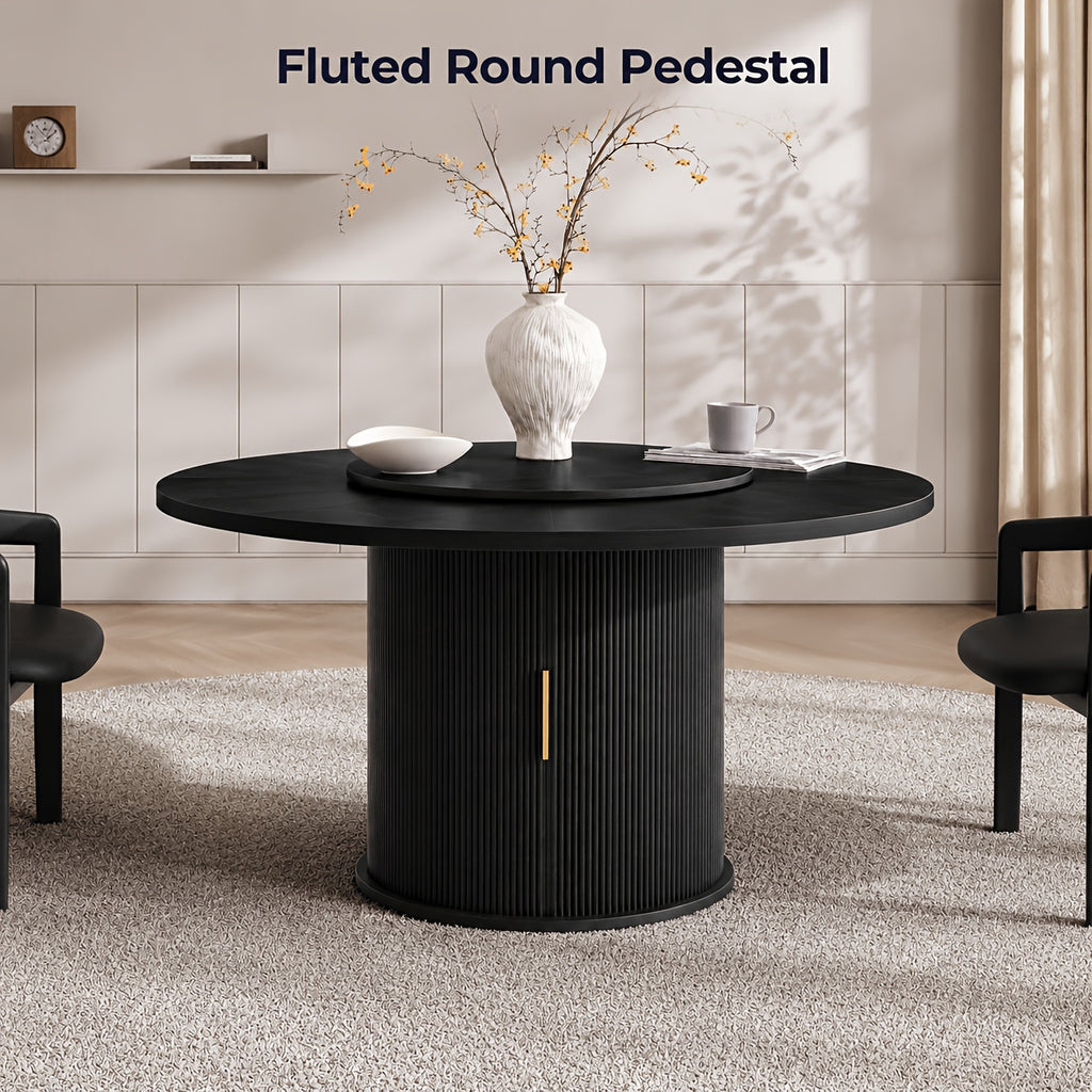 large 55 round dining table suitable 4 6 people - Temu