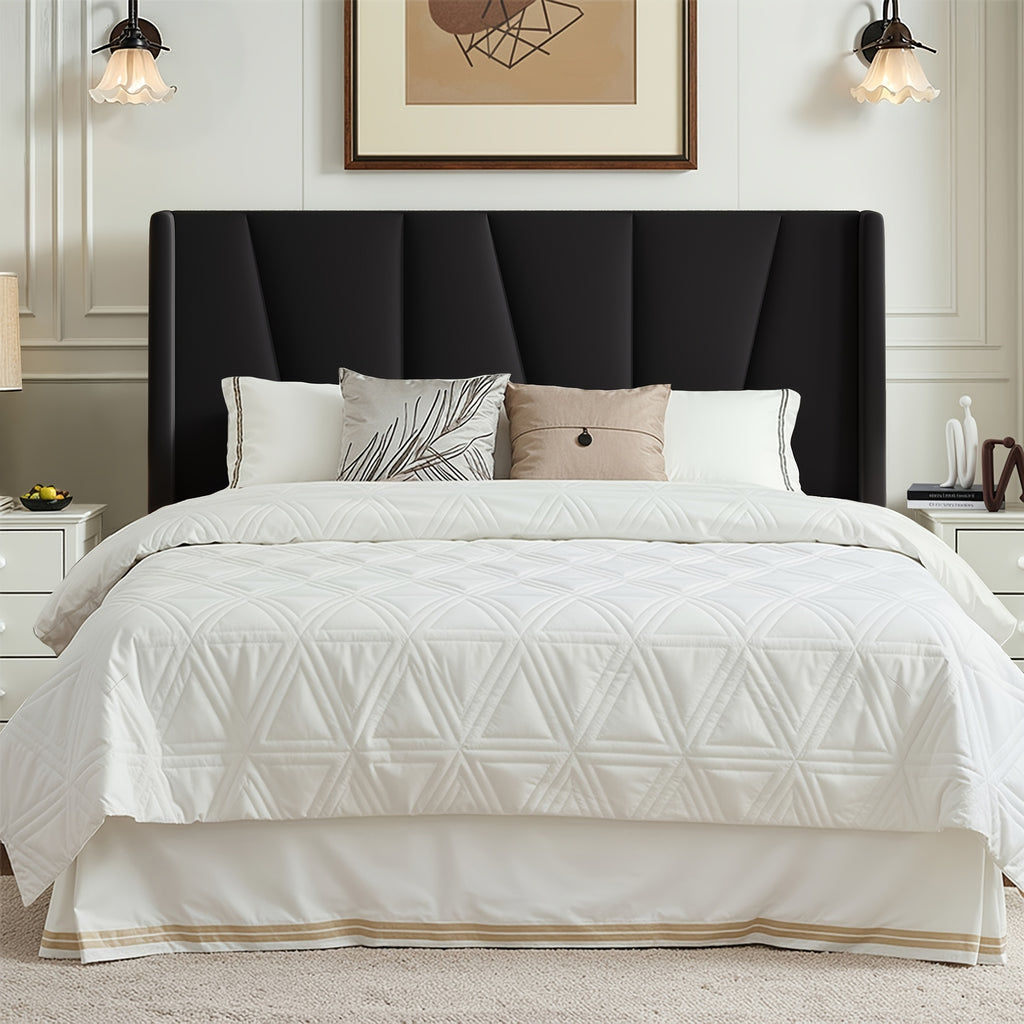 boho chic velvet bed frame geometric wingback - Temu