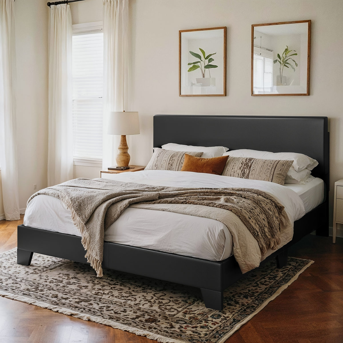 upholstered platform bed in full queen king sizes an - Temu