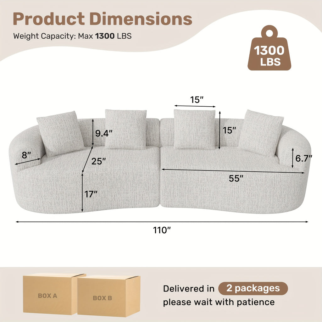 110 modular cloud couch compression design curved couch - Temu