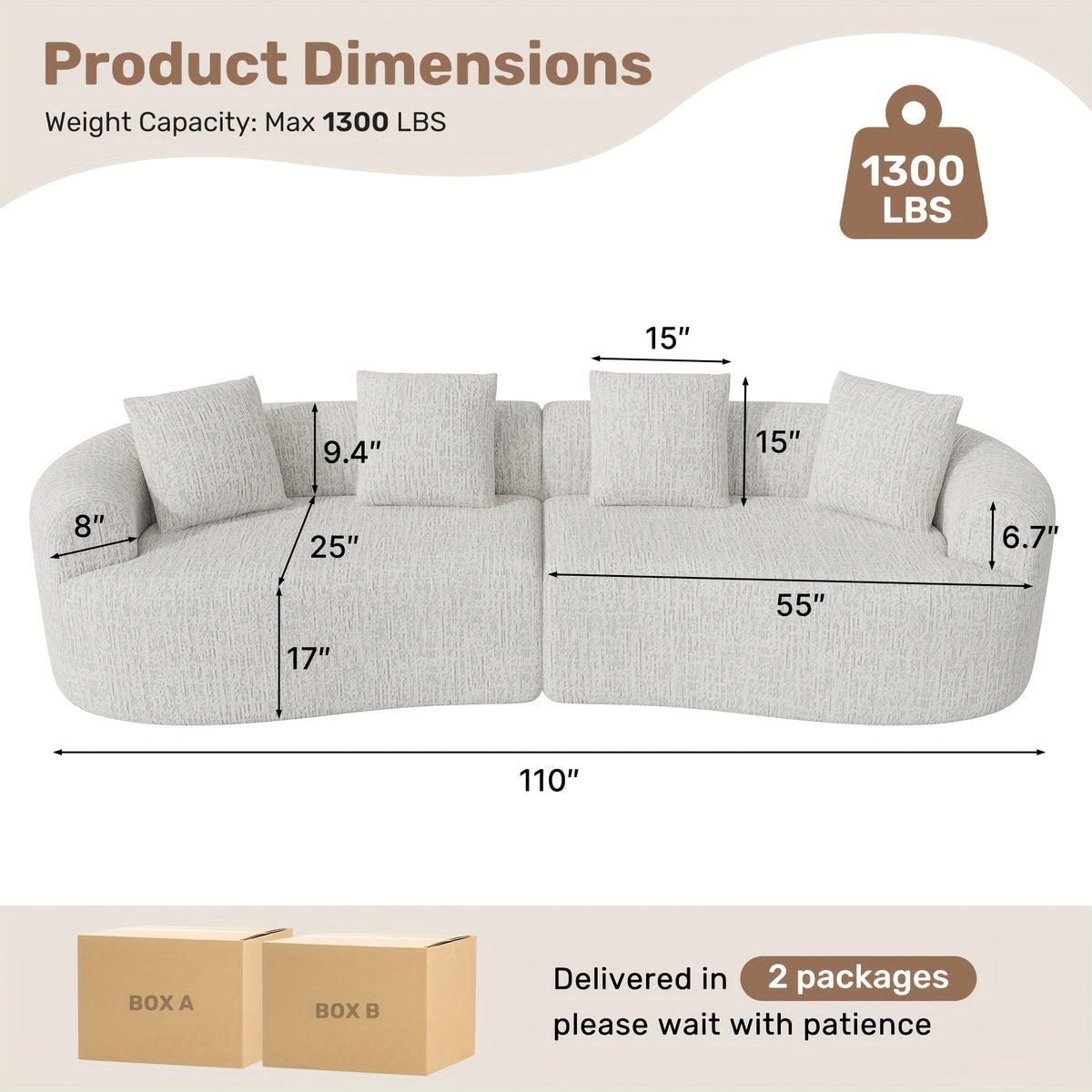 110 modular cloud couch compression design curved couch - Temu
