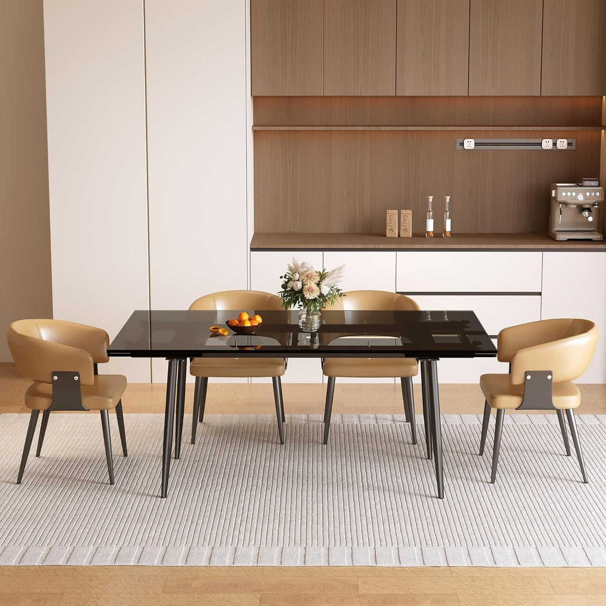 62 99 94 48 extendable dark tempered glass dining table - Temu