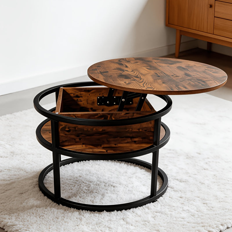circular lifting storage coffee table industrial   - Temu