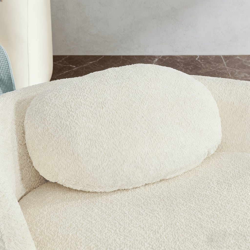 modern boucle oval floor sofa chair low profile   - Temu