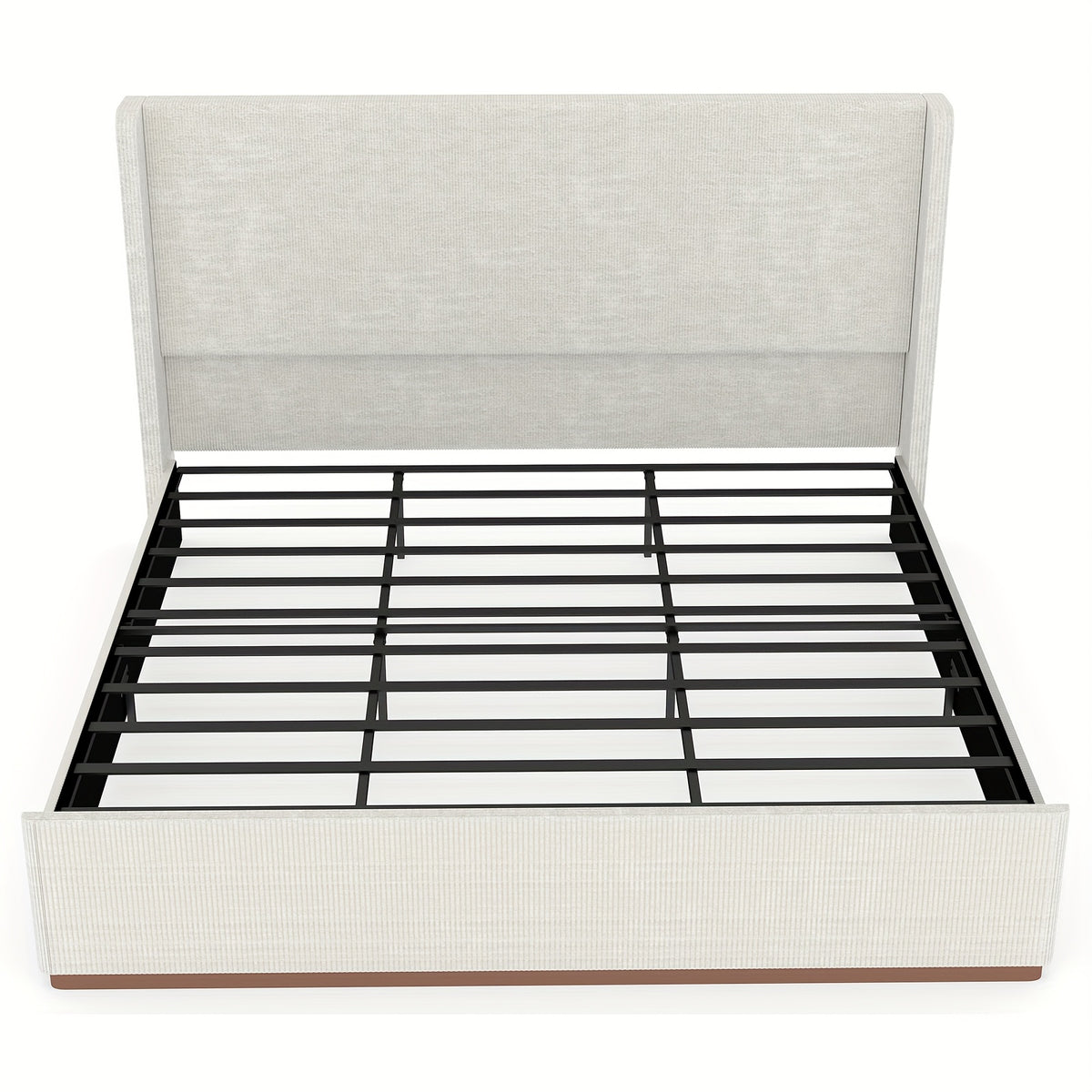 queen king size upholstered platform bed frame vertical - Temu