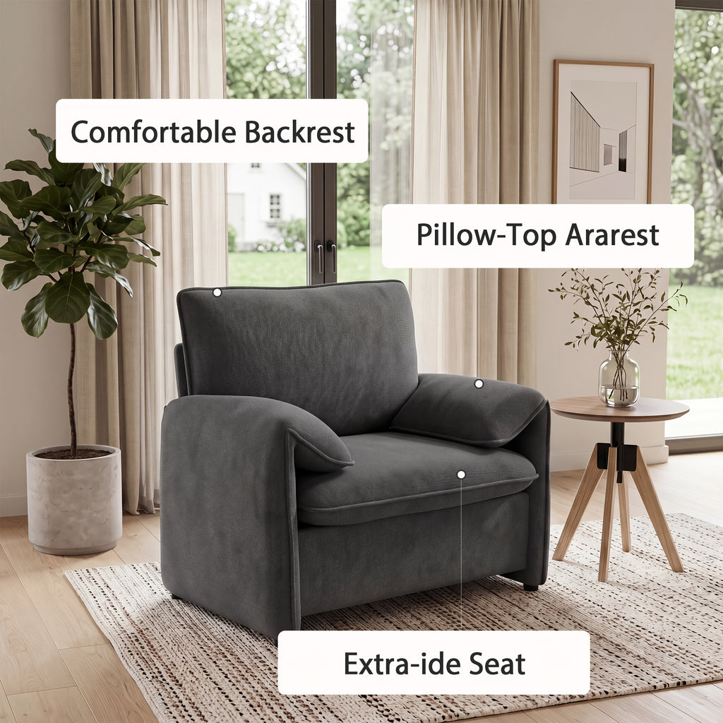 oversized chenille accent chair 37 deep   seat cloud - Temu