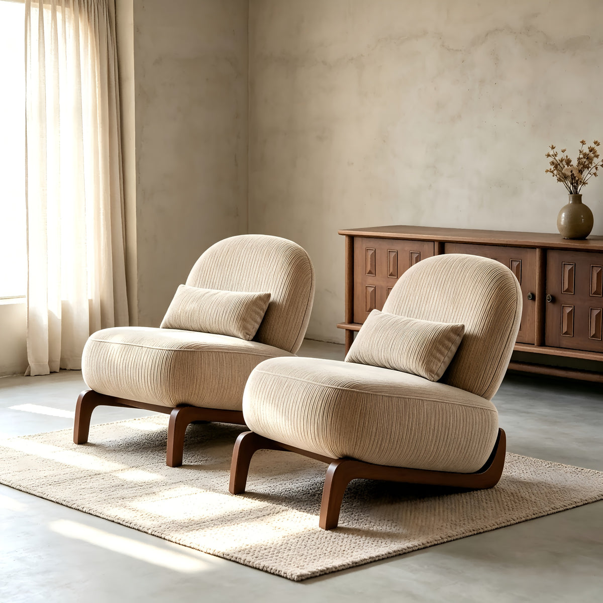single person lazy sofa without armrests solid wood curved - Temu