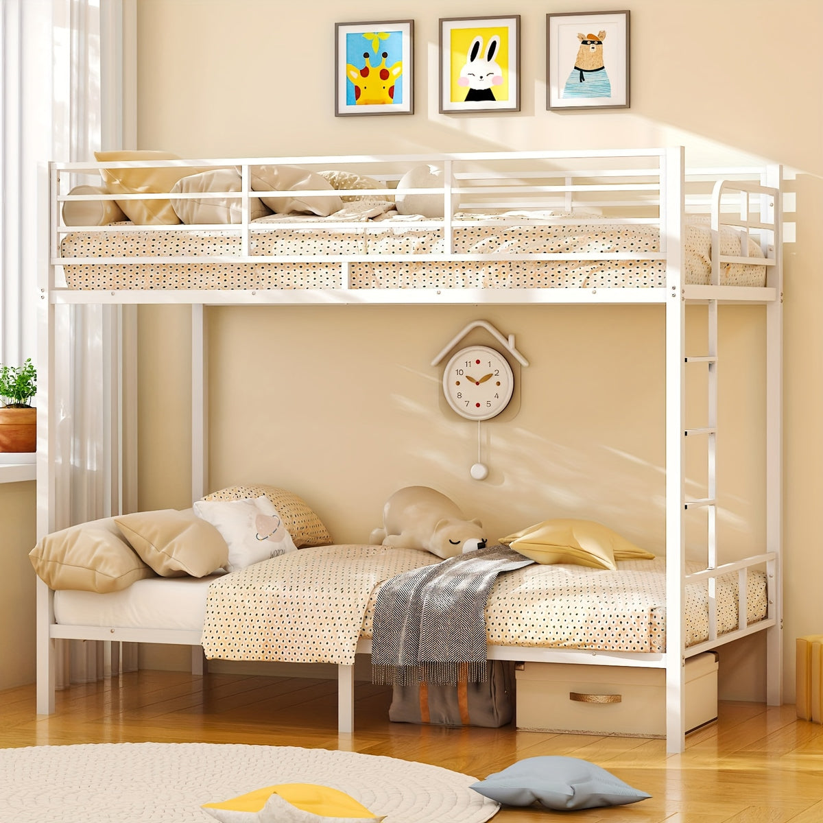 twin twin bunk bed flat rungs stairs heavy duty metal - Temu