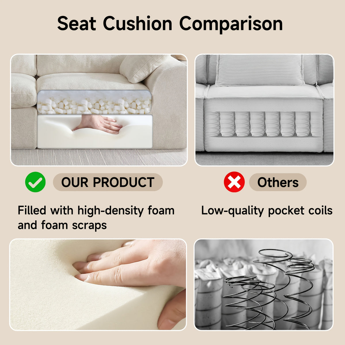loveseat 2 seater cloud couch comfy deep seat modern small - Temu