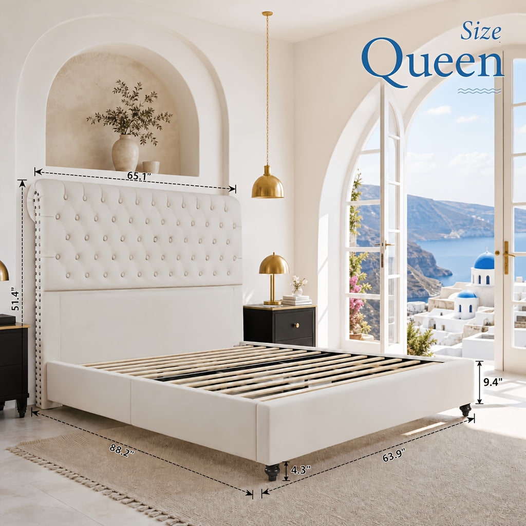 velvet upholstered   frame tufted headboard - Temu