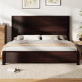 rustic solid wood platform bed frame spliced headboard noise - Temu