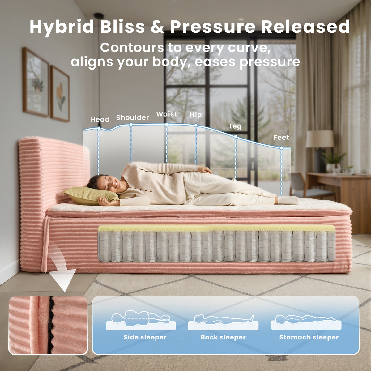 complete sofa bed set mattress headboard no assembly - Temu
