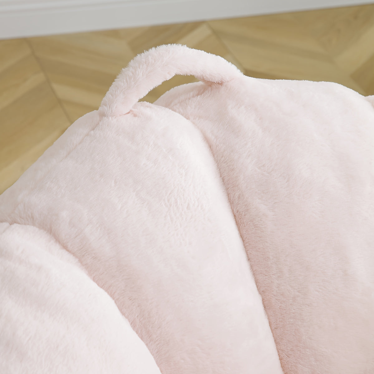 bean bag chair footrest faux fur lazy sofa seashell shaped - Temu