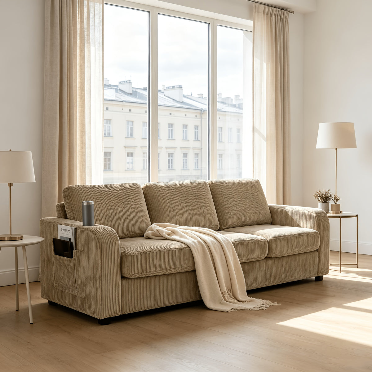 87 4 oversized 3 seater corduroy couch modern upholstered - Temu