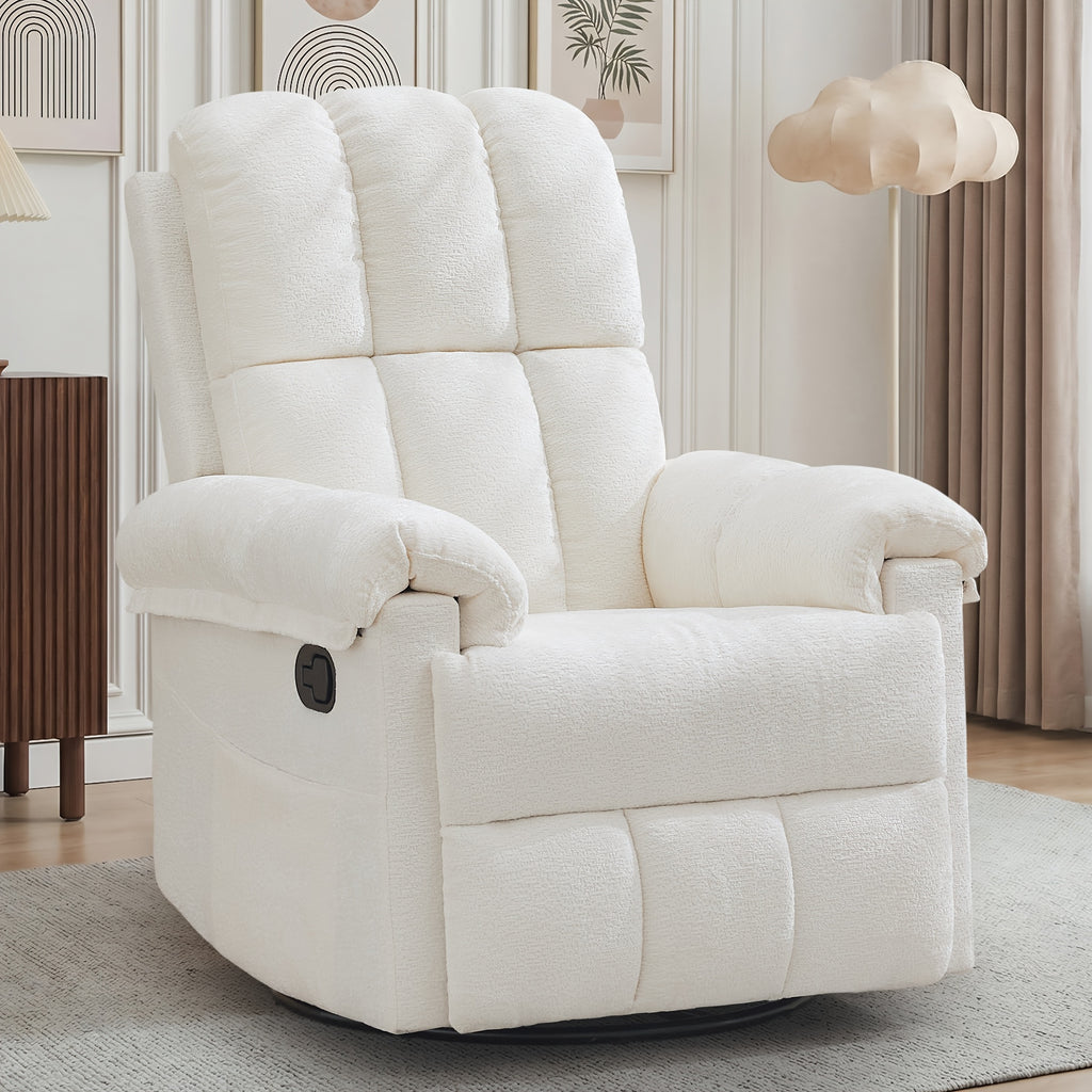 chenille manual swivel rocking chair comfortable fabric high - Temu