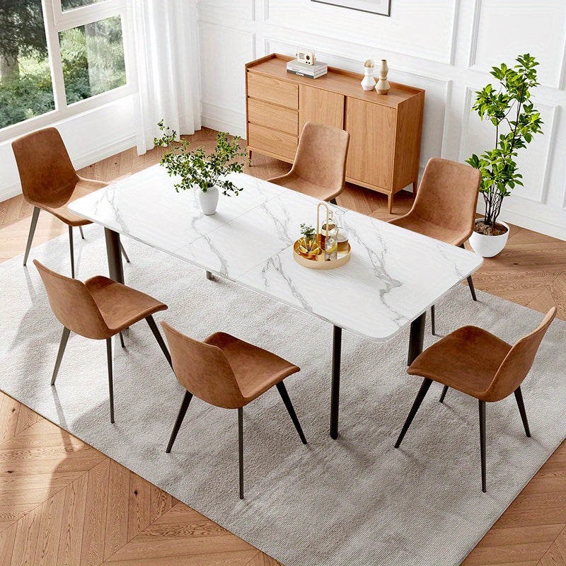 7pcs dining table chair set 63 78 7 inch expandable dining - Temu