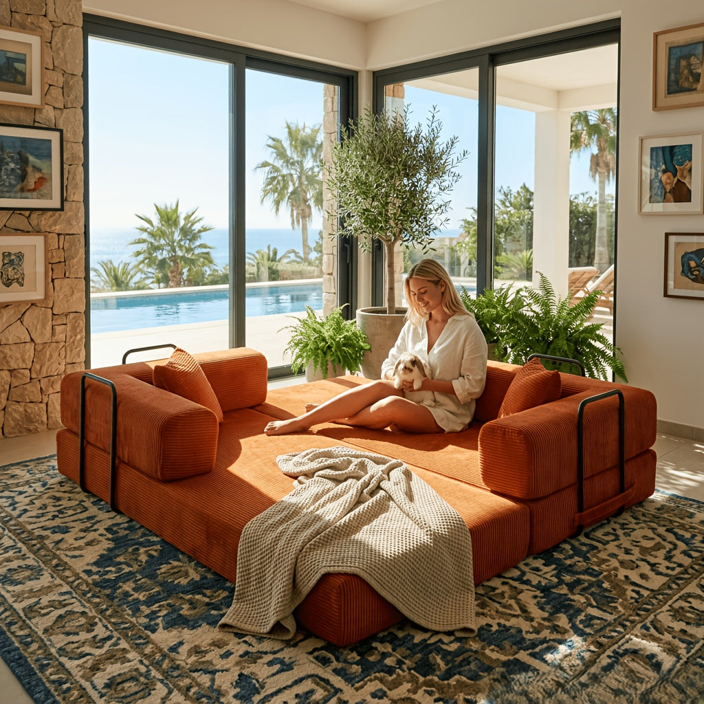 new arrival 4 seater modular modern cloud folding sofa bed - Temu