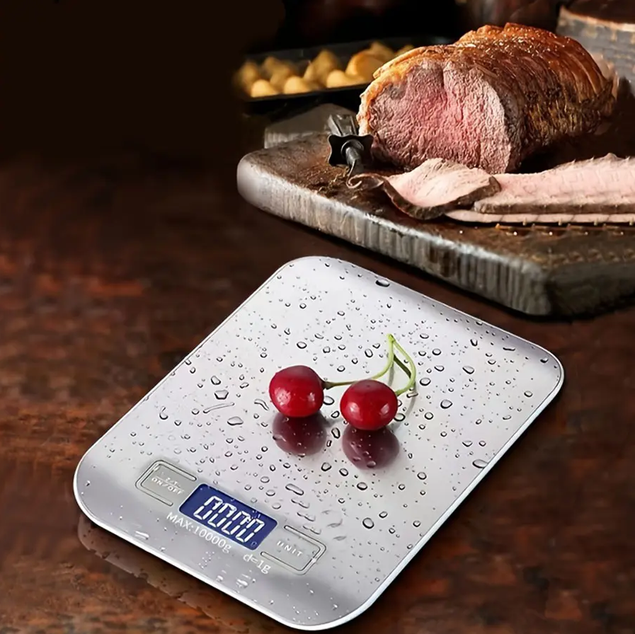 High-Precision 10kg Digital Kitchen Scale, Kitchen Scales for Food, Stainless Steel Food Weighing Scale, Multifunctional Baking & Nutrition Scale, Kitchen