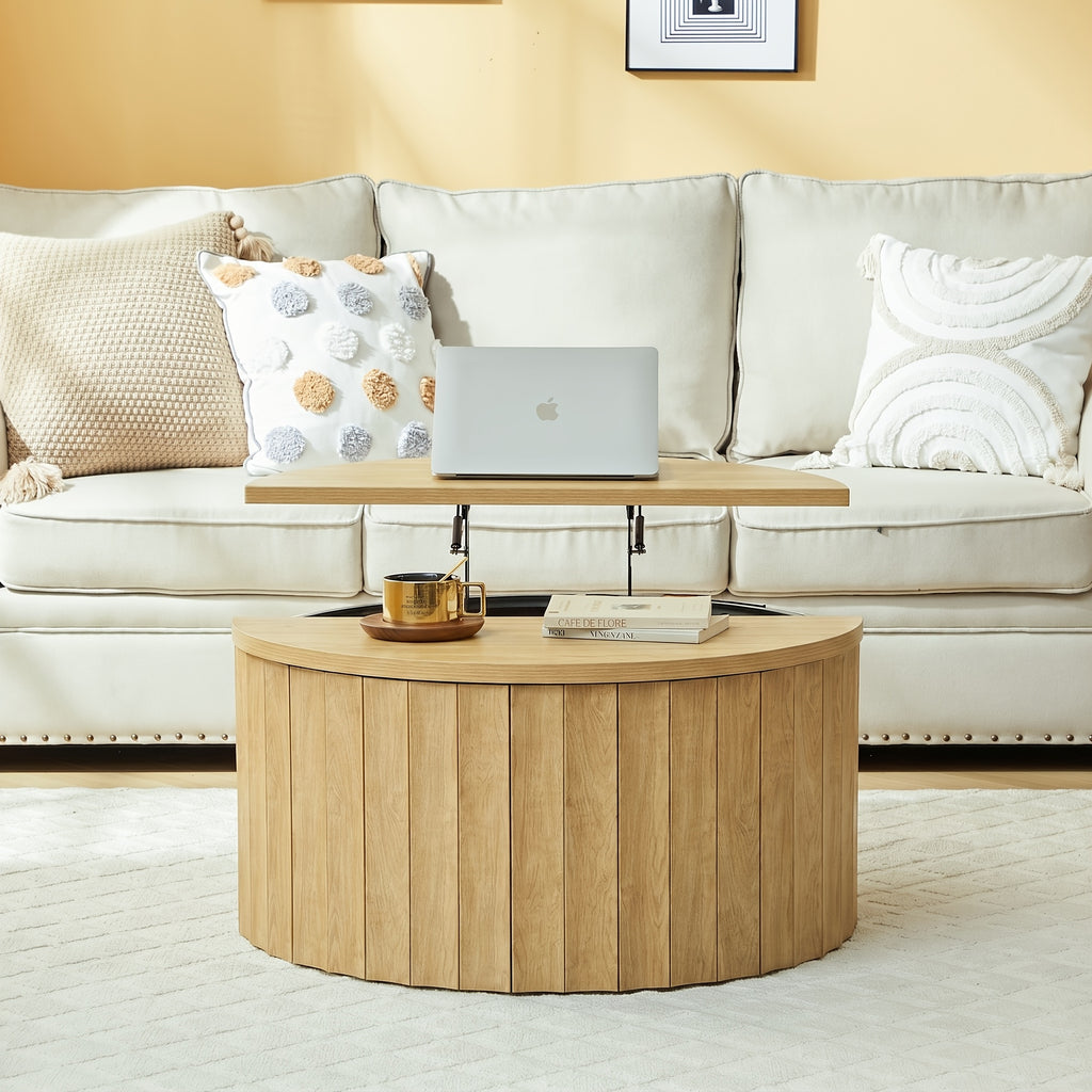31 5   century modern fluted drum coffee table round lift - Temu