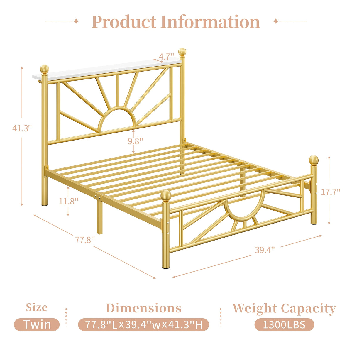 twin full queen king metal bed frame rgb led headboard large - Temu