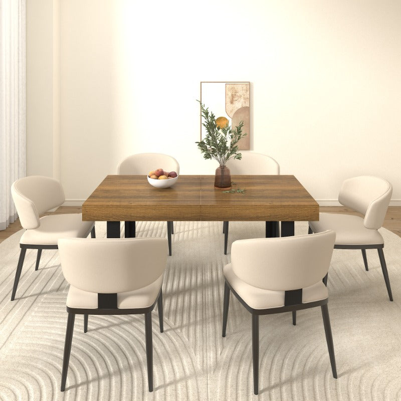 rectangle extendable dining table designed 6 10 people - Temu
