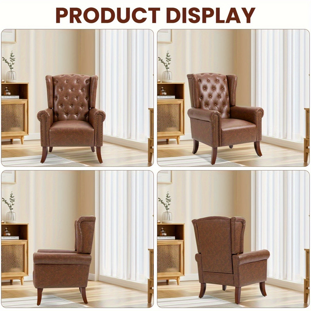 century accent chair faux leather modern living - Temu