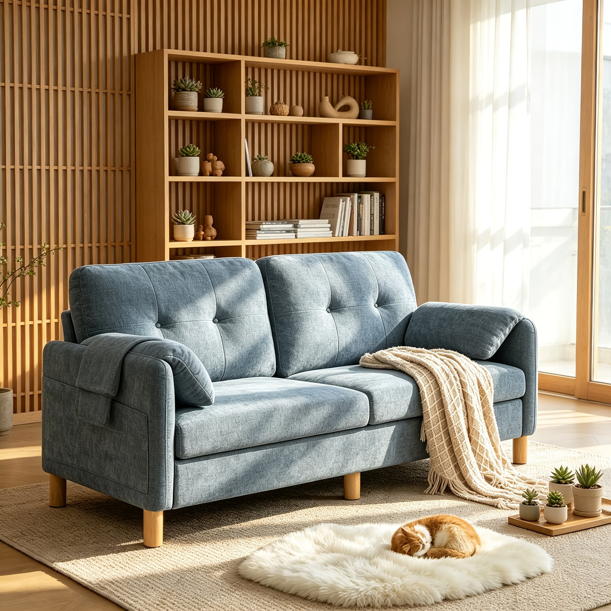 chenille loveseat sofa 65 2 seater upholstered couch padded - Temu