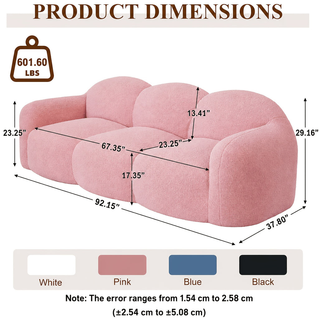 92 15 modern cloud couch soft teddy fleece lazy sofa - Temu