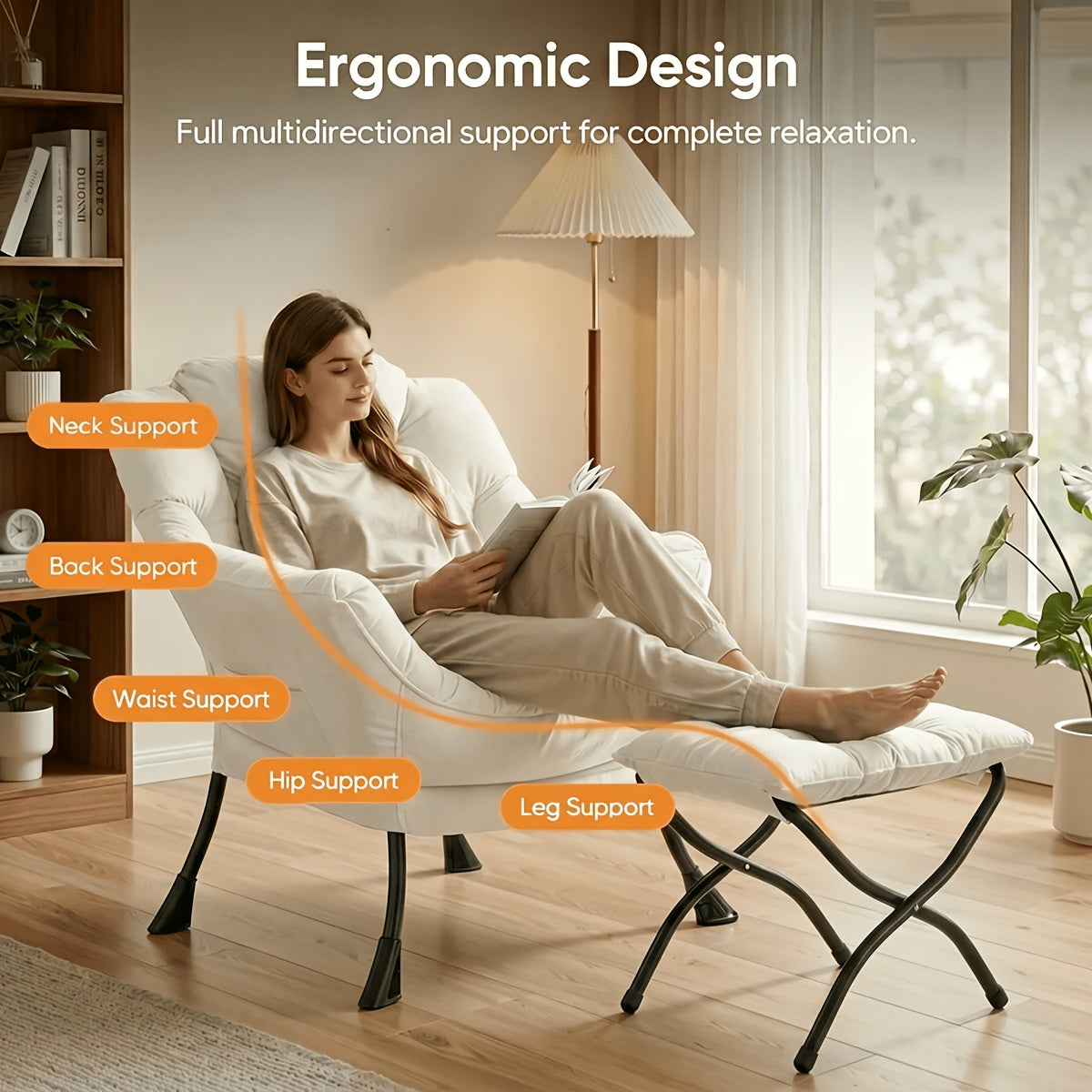 foldable   modern comfy lounge chair large - Temu