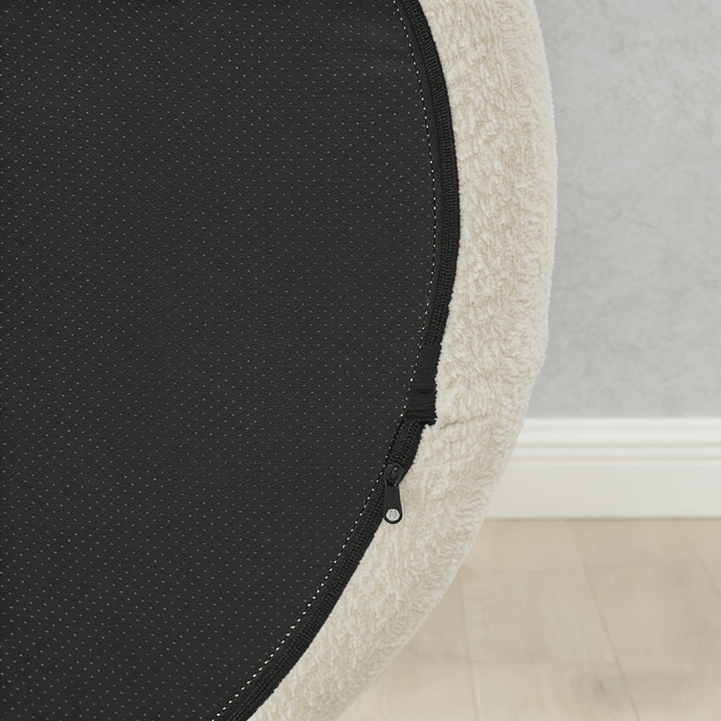 modern boucle oval floor sofa chair low profile   - Temu