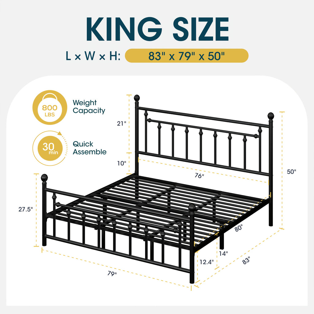 contemporary metal bed frame retro iron style head - Temu